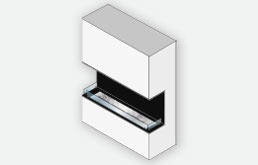 3-seitiger Elektro Einbaukamin
