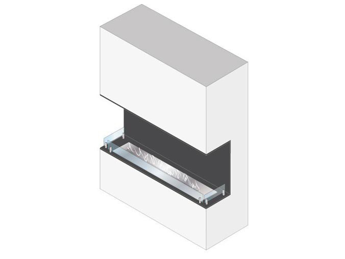 Dreiseitig offener Kamin