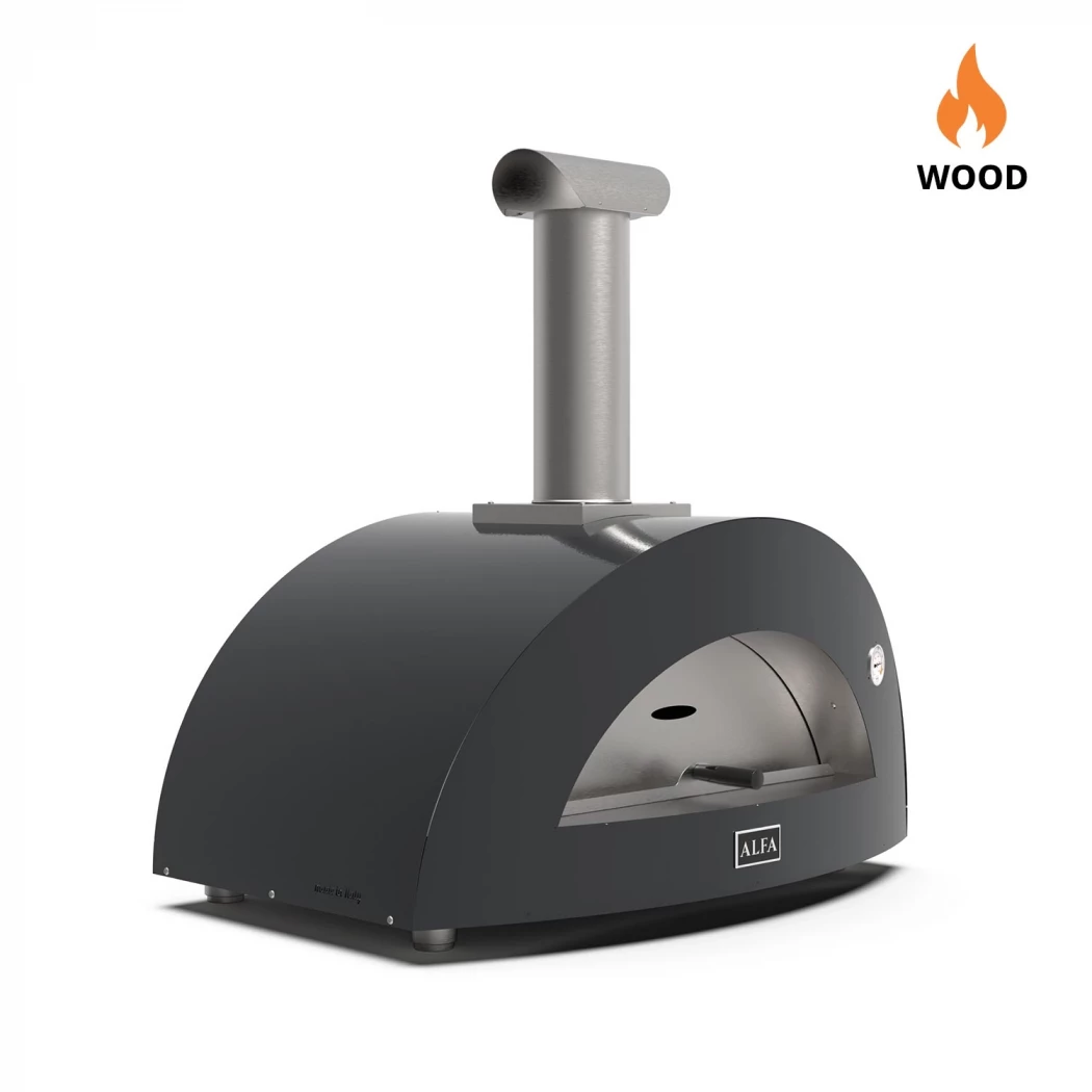 Moderno 3 Pizzen Grau Holzofen Pizzaofen Alfa Forni  | Ethanolkamin-shop.at | Outdoor Pizza Oven