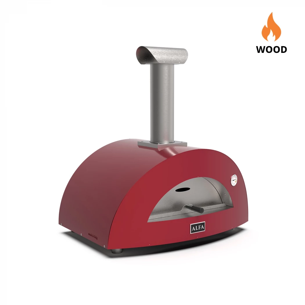 Moderno 2 Pizzen Rot Holzofen Pizzaofen Alfa Forni  | Ethanolkamin-shop.at | Outdoor Pizza Oven