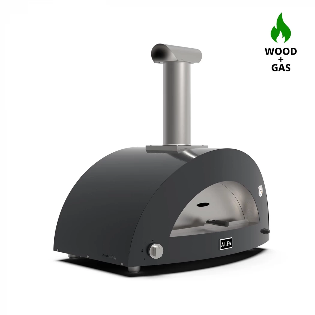 Moderno 3 Pizzen Grau Hybrid Pizzaofen Alfa Forni  | Ethanolkamin-shop.at | Outdoor Pizza Oven