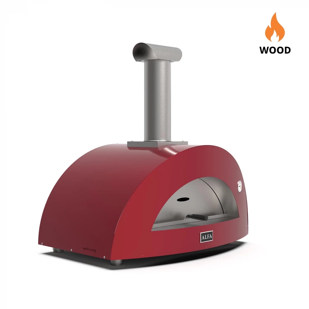 Moderno 3 Pizzen Rot Holzofen Pizzaofen Alfa Forni  | Ethanolkamin-shop.at | Outdoor Pizza Oven