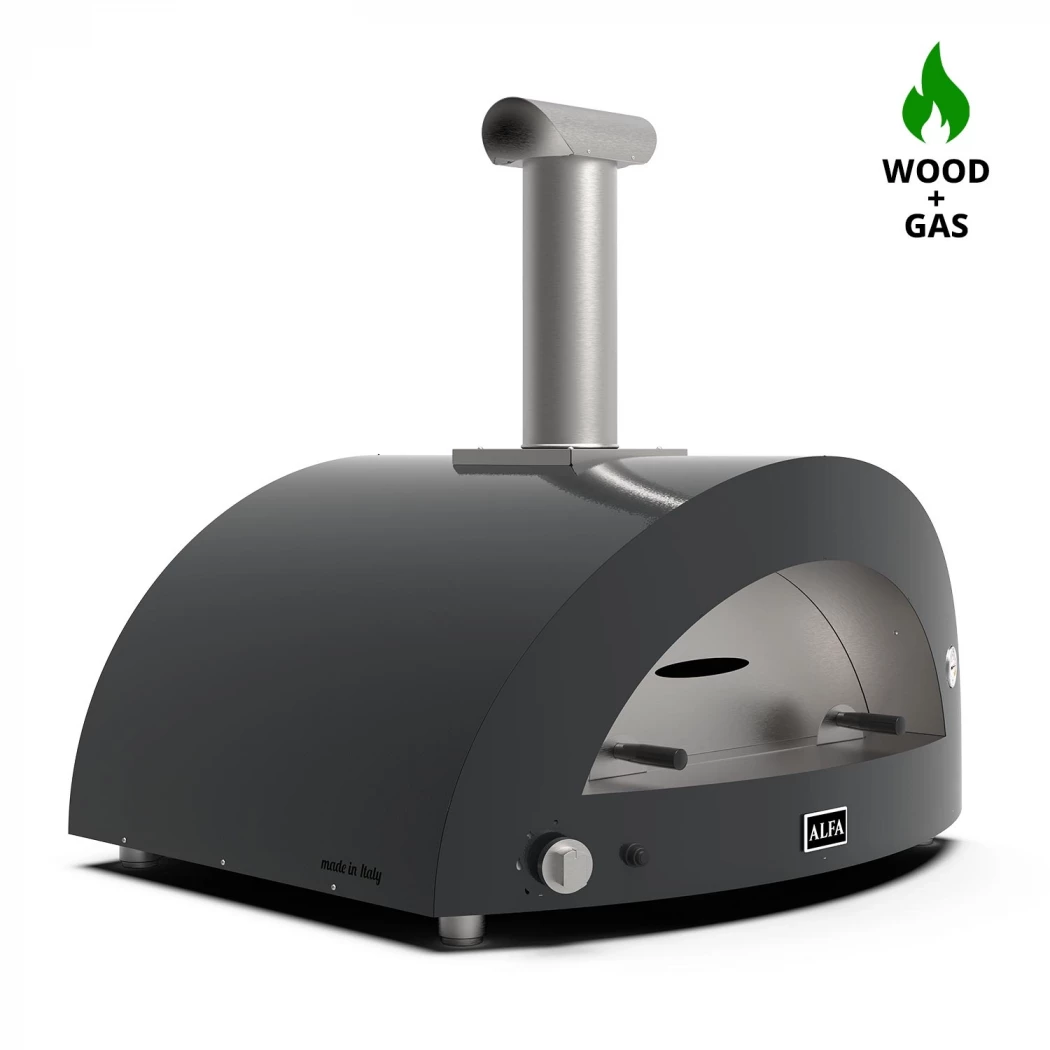 Moderno 5 Pizzen Grau Hybrid Pizzaofen Alfa Forni  | Ethanolkamin-shop.at | Outdoor Pizza Oven