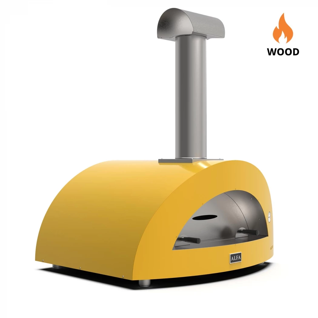 Moderno 5 Pizzen Gelb Holzofen Pizzaofen Alfa Forni  | Ethanolkamin-shop.at | Outdoor Pizza Oven