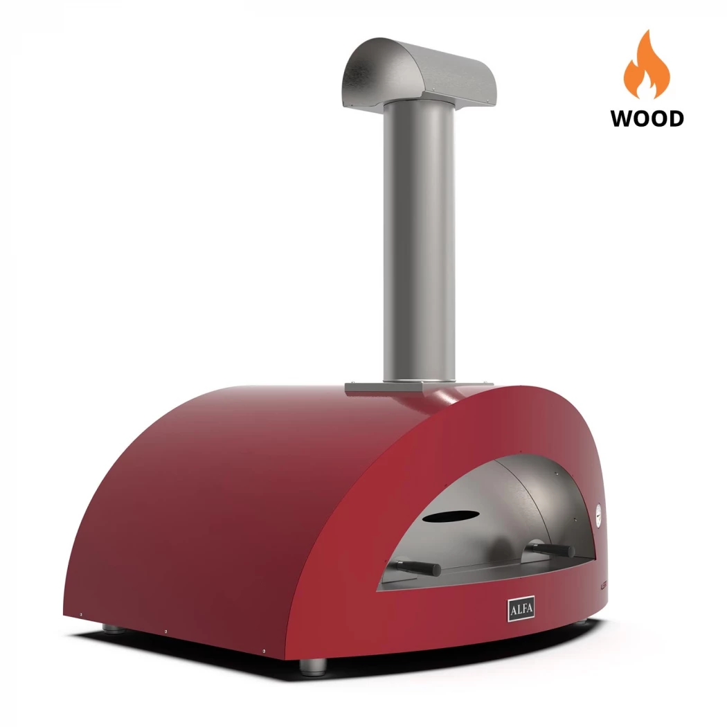 Moderno 5 Pizzen Rot Holzofen Pizzaofen Alfa Forni  | Ethanolkamin-shop.at | Outdoor Pizza Oven