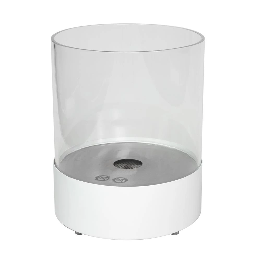 Runder Tisch Kamin mit Glas - weiß ScandiFlames  | Ethanolkamin-shop.at | Bioethanol Tischkamin