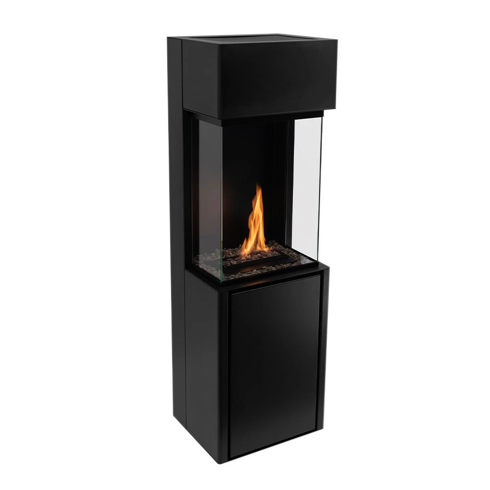 Arcticon – Schwarz – Fernbedienbarer Bioethanol-Kamin Planika Fires  | Ethanolkamin-shop.at | Freistehender Ethanol Kamin