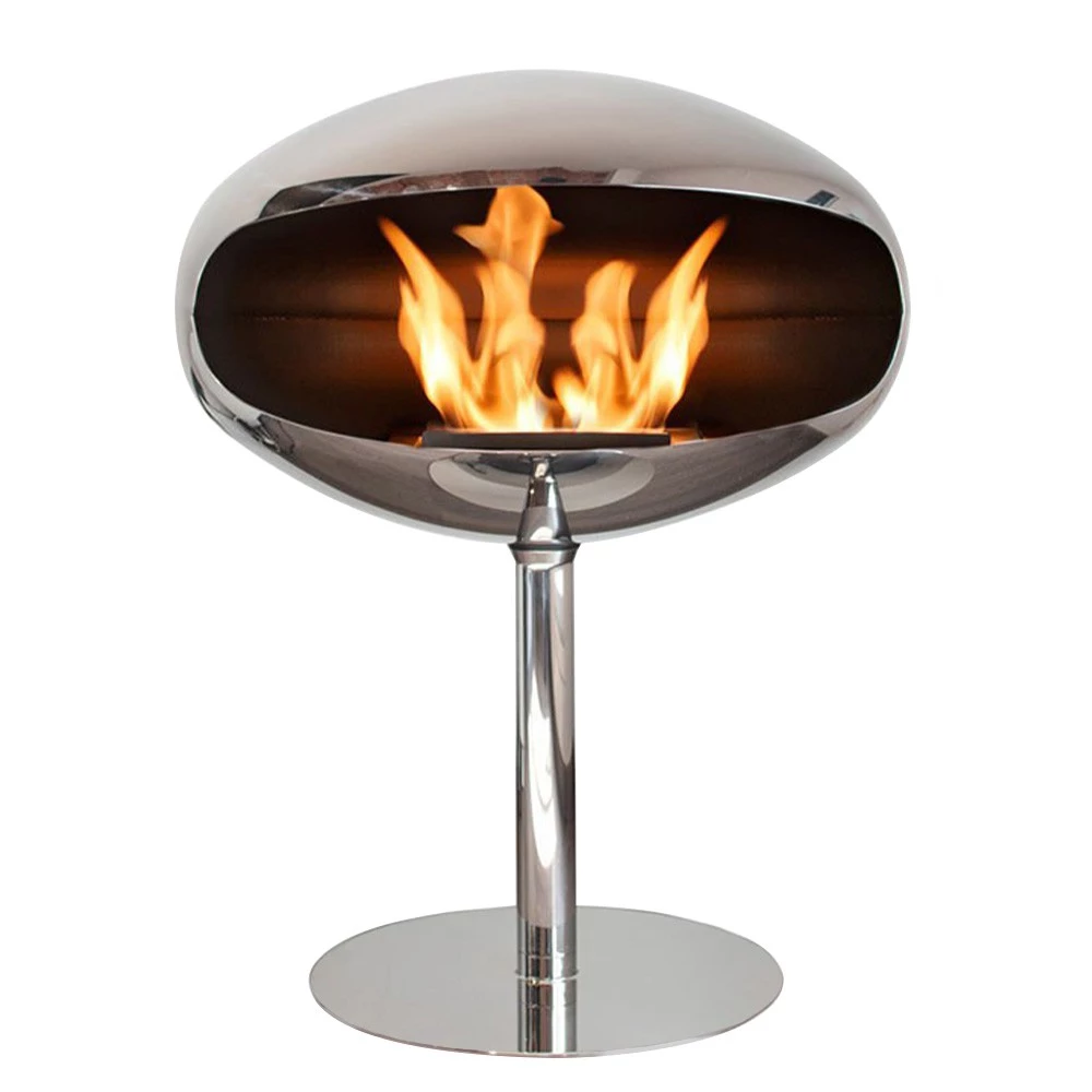 Cocoon Pedestal - Stahl poliert Cocoon Fires  | Ethanolkamin-shop.at | Freistehender Ethanol Kamin