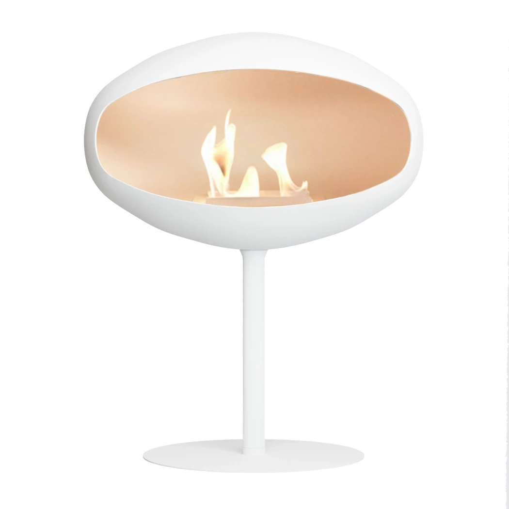 Cocoon Pedestal - Weiß Cocoon Fires  | Ethanolkamin-shop.at | Freistehender Ethanol Kamin
