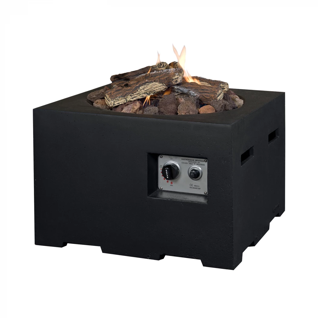 Kleiner quadratischer Tisch - schwarz Happy Cocooning  | Ethanolkamin-shop.at | Feuertisch mit Gasbrenner