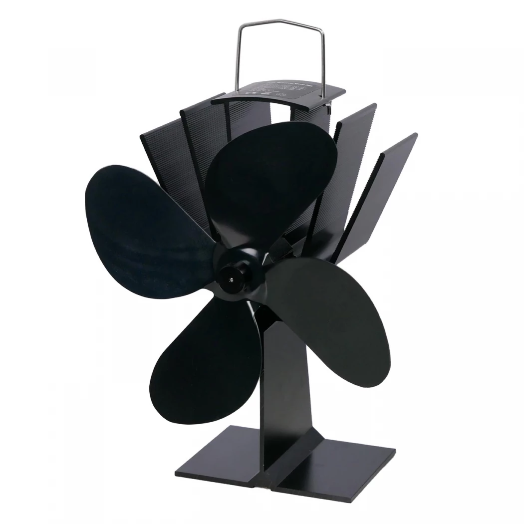 Schwarzer wärmebetriebener Ofenventilator – 4 Flügel | Stahl  | Ethanolkamin-shop.at | Ethanol Kamin Zubehör