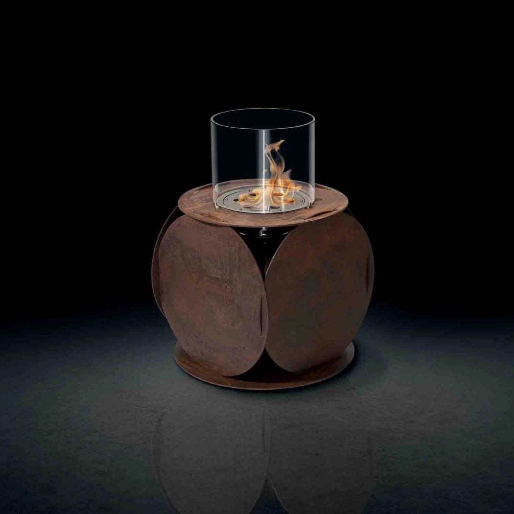 Lira – Corten Rost GlammFire  | Ethanolkamin-shop.at | Freistehender Ethanol Kamin