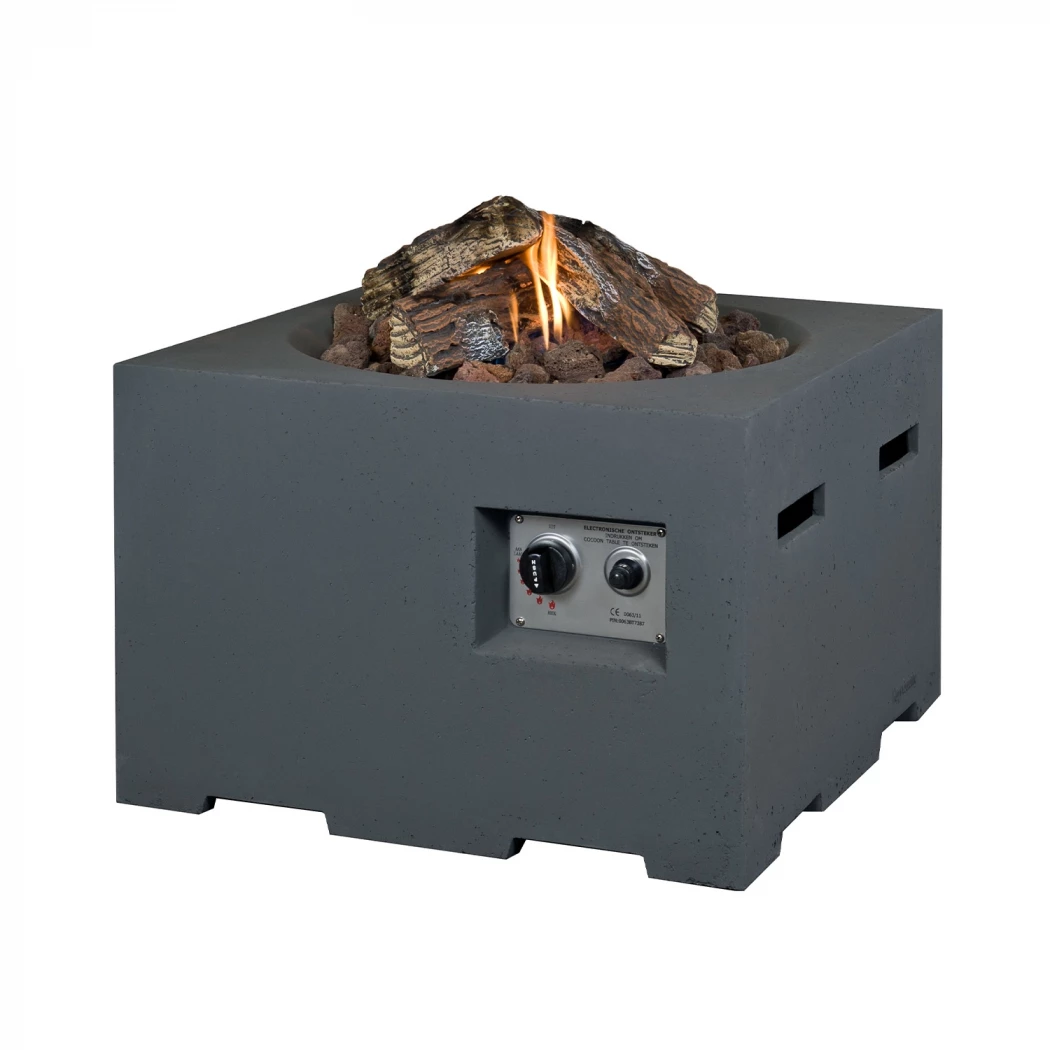 Kleiner quadratischer Tisch - anthrazit Happy Cocooning  | Ethanolkamin-shop.at | Feuertisch mit Gasbrenner