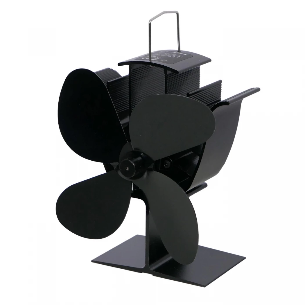Kompakter, wärmebetriebener Ofenventilator – 4 Klingen | Stahl  | Ethanolkamin-shop.at | Ethanol Kamin Zubehör