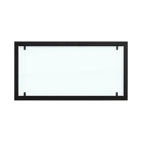 Cornice in acciaio nero con vetro intero per caminetti a bioetanolo Foco 1200.