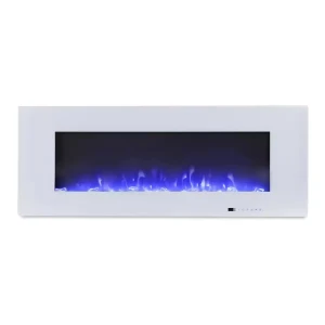 Azurite 127 cm - Weiß Væghængt Elektrokamin
