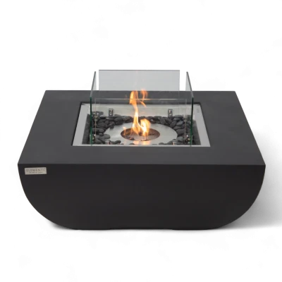 Aurora Bioethanol Bålplads – Sort Design, Glas, 8,2 kW Aurora Bioethanol Feuerstelle – Matt Schwarz