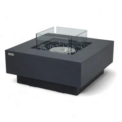 MANHATTAN Schiefer-Schwarz Feuertisch – 8,2 kW Bioethanol Kamin MANHATTAN Bioethanol Feuertisch – Schiefer Schwarz